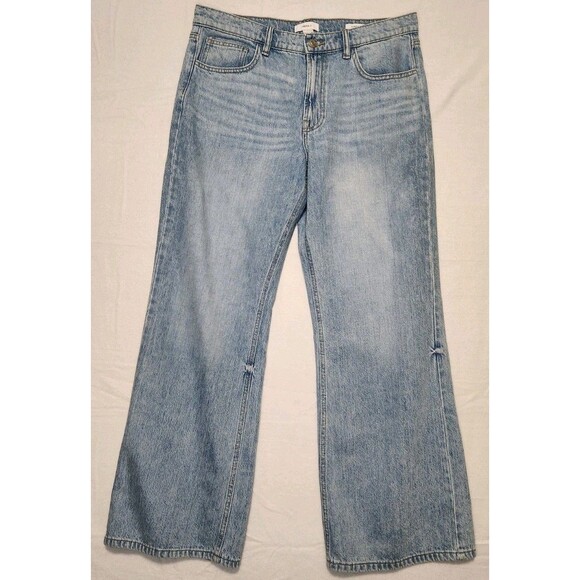 Forever 21 Baggy Flare Wide Leg Skater Jeans 30 Light Wash Denim 100% Cotton - Picture 11 of 12